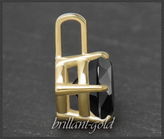 Gold Brillant Anhänger 585 Gelbgold, 6,25ct, schwarz